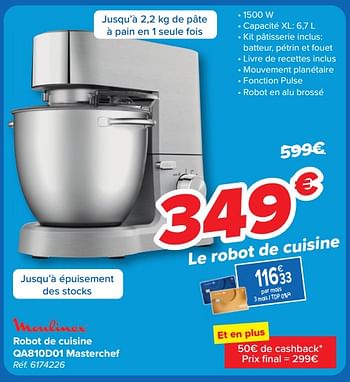 Promoties Moulinex robot de cuisine qa810d01 masterchef - Moulinex - Geldig van 08/05/2024 tot 21/05/2024 bij Carrefour