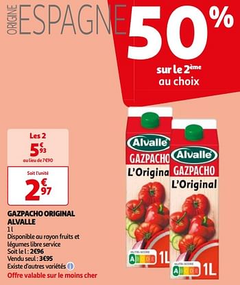 Promoties Gazpacho original alvalle - Alvalle - Geldig van 07/05/2024 tot 19/05/2024 bij Auchan