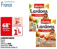 Promotions Lardons herta - Herta - Valide de 07/05/2024 à 19/05/2024 chez Auchan Ronq