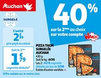 Promotions Pizza thon surgelée auchan - Produit Maison - Auchan Ronq - Valide de 07/05/2024 à 19/05/2024 chez Auchan Ronq