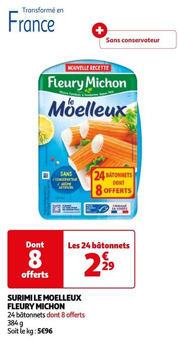 Promotions Surimi le moelleux fleury michon - Fleury Michon - Valide de 07/05/2024 à 19/05/2024 chez Auchan Ronq