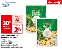 Promotions Tortellini ricotta épinards auchan - Produit Maison - Auchan Ronq - Valide de 07/05/2024 à 19/05/2024 chez Auchan Ronq
