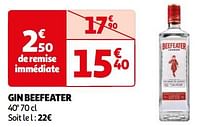 Promotions Gin beefeater - Beefeater - Valide de 07/05/2024 à 19/05/2024 chez Auchan Ronq
