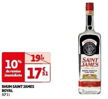 Promoties Rhum saint james royal - Saint James - Geldig van 07/05/2024 tot 19/05/2024 bij Auchan