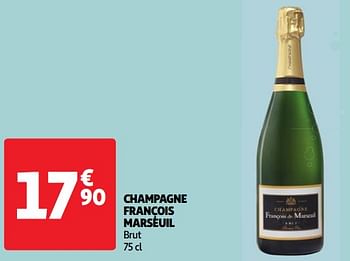 Promotions Champagne françois marseuil brut - Champagne - Valide de 07/05/2024 à 13/05/2024 chez Auchan Ronq