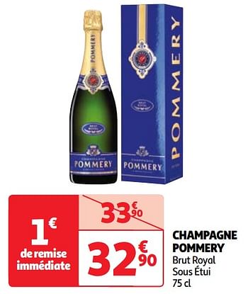 Promotions Champagne pommery brut royal sous étui - Champagne - Valide de 07/05/2024 à 13/05/2024 chez Auchan Ronq