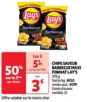 Promotions Chips saveur barbecue maxi format lay`s - Lay's - Valide de 07/05/2024 à 13/05/2024 chez Auchan Ronq