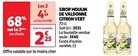 Promotions Sirop moulin de valdonne citron vert - Moulin de  Valdonne - Valide de 07/05/2024 à 13/05/2024 chez Auchan Ronq