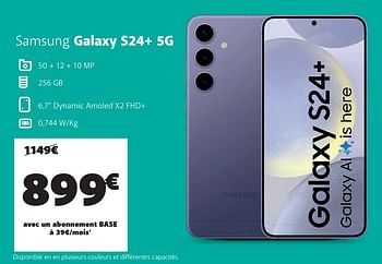 Promoties Samsung galaxy s24+ 5g - Samsung - Geldig van 07/05/2024 tot 02/06/2024 bij Base
