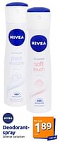 Promoties Deodorant spray - Nivea - Geldig van 08/05/2024 tot 14/05/2024 bij Action