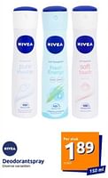 Promoties Deodorant spray - Nivea - Geldig van 08/05/2024 tot 14/05/2024 bij Action