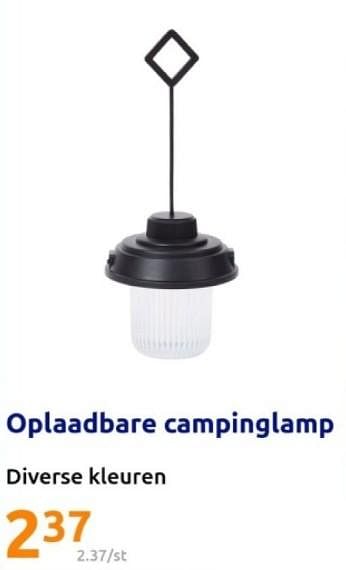 Promoties Oplaadbare campinglamp - Huismerk - Action - Geldig van 08/05/2024 tot 14/05/2024 bij Action