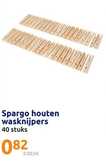 Promoties Spargo houten wasknijpers - Spargo - Geldig van 08/05/2024 tot 14/05/2024 bij Action