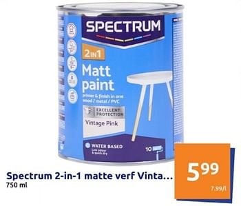 Promotions Spectrum 2 in 1 matte verf vinta - SPECTRUM - Valide de 08/05/2024 à 14/05/2024 chez Action