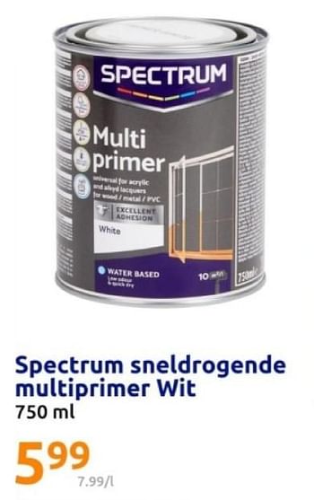 Promoties Spectrum sneldrogende multiprimer wit - SPECTRUM - Geldig van 08/05/2024 tot 14/05/2024 bij Action