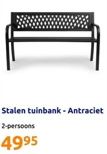 Promotions Stalen tuinbank antraciet - Produit Maison - Action - Valide de 08/05/2024 à 14/05/2024 chez Action
