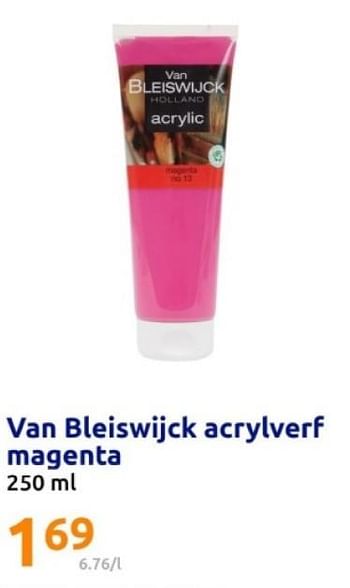 Promoties Van bleiswijck acrylverf magenta - Van Bleiswijck - Geldig van 08/05/2024 tot 14/05/2024 bij Action