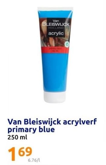 Promotions Van bleiswijck acrylverf primary blue - Van Bleiswijck - Valide de 08/05/2024 à 14/05/2024 chez Action