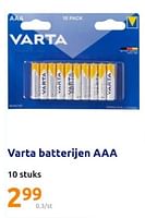 Promoties Varta batterijen aaa - Varta - Geldig van 08/05/2024 tot 14/05/2024 bij Action