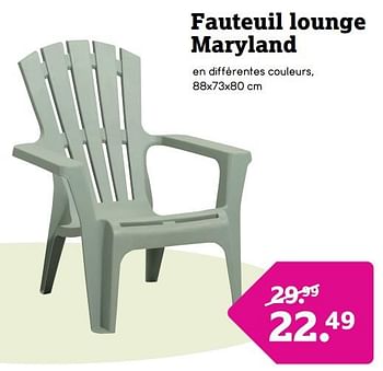 Promotions Fauteuil lounge maryland - Produit maison - Leen Bakker - Valide de 06/05/2024 à 12/05/2024 chez Leen Bakker