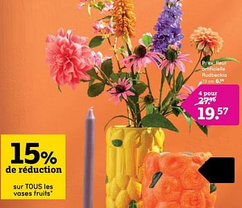 Promotions Fleur artificielle rudbeckia - Produit maison - Leen Bakker - Valide de 06/05/2024 à 12/05/2024 chez Leen Bakker