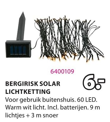 Promotions Bergirisk solar lichtketting - Produit Maison - Jysk - Valide de 06/05/2024 à 19/05/2024 chez Jysk
