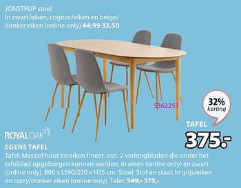 Promoties Egens tafel - Huismerk - Jysk - Geldig van 06/05/2024 tot 19/05/2024 bij Jysk