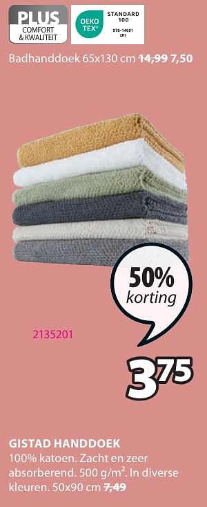 Promoties Gistad handdoek - Huismerk - Jysk - Geldig van 06/05/2024 tot 19/05/2024 bij Jysk