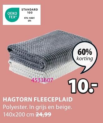 Promoties Hagtorn fleeceplaid - Huismerk - Jysk - Geldig van 06/05/2024 tot 19/05/2024 bij Jysk