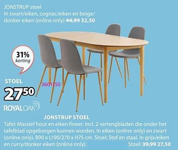 Promotions Jonstrup stoel - Produit Maison - Jysk - Valide de 06/05/2024 à 19/05/2024 chez Jysk