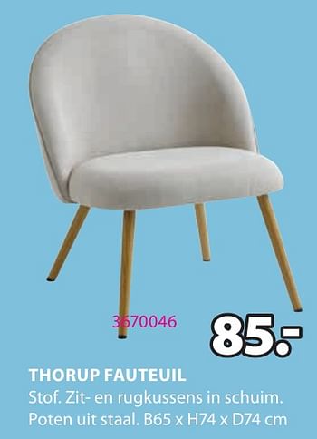 Promotions Thorup fauteuil - Produit Maison - Jysk - Valide de 06/05/2024 à 19/05/2024 chez Jysk