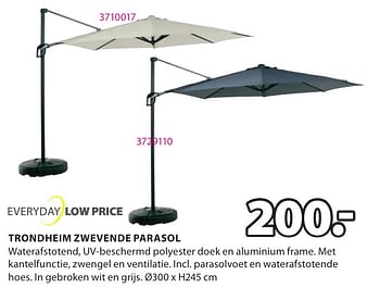 Promoties Trondheim zwevende parasol - Huismerk - Jysk - Geldig van 06/05/2024 tot 19/05/2024 bij Jysk