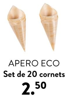 Promoties Apero eco set de 20 cornets - Huismerk - Casa - Geldig van 02/05/2024 tot 14/06/2024 bij Casa