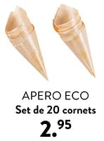 Promotions Apero eco set de 20 cornets - Produit maison - Casa - Valide de 02/05/2024 à 14/06/2024 chez Casa