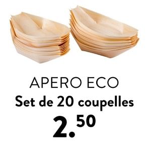Promotions Apero eco set de 20 coupelles - Produit maison - Casa - Valide de 02/05/2024 à 14/06/2024 chez Casa