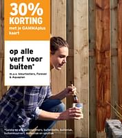 Promoties 30% korting op alle verf voor buiten - Huismerk - Gamma - Geldig van 08/05/2024 tot 14/05/2024 bij Gamma