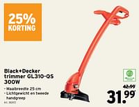 Promoties Black+decker trimmer gl310 qs - Black & Decker - Geldig van 08/05/2024 tot 14/05/2024 bij Gamma