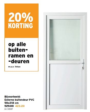 Promoties Esterno buitendeur pvc - Huismerk - Gamma - Geldig van 08/05/2024 tot 14/05/2024 bij Gamma