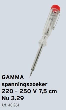 Promoties Gamma spanningszoeker - Gamma - Geldig van 08/05/2024 tot 14/05/2024 bij Gamma