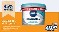 Promoties Monodek latex voor binnenmuren - Histor - Geldig van 08/05/2024 tot 14/05/2024 bij Gamma