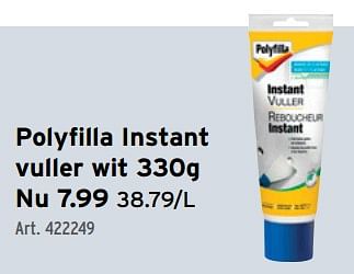 Promoties Polyfilla instant vuller wit - Polyfilla - Geldig van 08/05/2024 tot 14/05/2024 bij Gamma