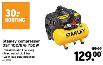 Promotions Stanley compressor dst 100 8 6 - Stanley - Valide de 08/05/2024 à 14/05/2024 chez Gamma