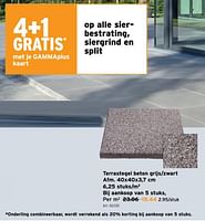 Promoties Terrastegel beton grijs zwart - Huismerk - Gamma - Geldig van 08/05/2024 tot 14/05/2024 bij Gamma