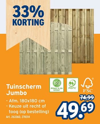 Promoties Tuinscherm jumbo - Huismerk - Gamma - Geldig van 08/05/2024 tot 14/05/2024 bij Gamma