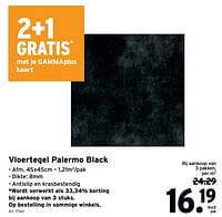 Promoties Vloertegel palermo black - Huismerk - Gamma - Geldig van 08/05/2024 tot 14/05/2024 bij Gamma