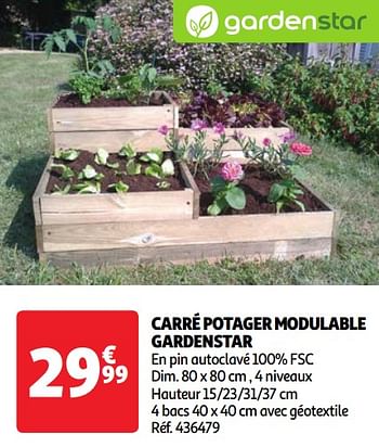 Promoties Carré potager modulable gardenstar - GardenStar - Geldig van 07/05/2024 tot 13/05/2024 bij Auchan