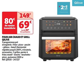 Promotions Four air chaud et grill qilive q5920 - Qilive - Valide de 07/05/2024 à 13/05/2024 chez Auchan Ronq