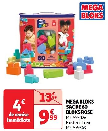 Promoties Mega bloks sac de 60 bloks rose - Mega Bloks - Geldig van 07/05/2024 tot 13/05/2024 bij Auchan