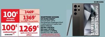 Promotions Smartphone samsung s24 ultra 256go - Samsung - Valide de 07/05/2024 à 13/05/2024 chez Auchan Ronq
