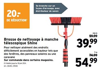 Promotions Brosse de nettoyage à manche télescopique shine - Produit maison - Gamma - Valide de 08/05/2024 à 14/05/2024 chez Gamma